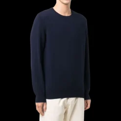 Pull Ras Du Cou Bleu Marine Cachemire