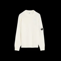 Pull ras du cou CP COMPANY laine agneau GRS blanc