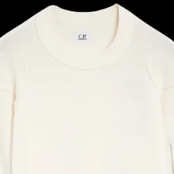 Pull ras du cou CP COMPANY laine agneau GRS blanc