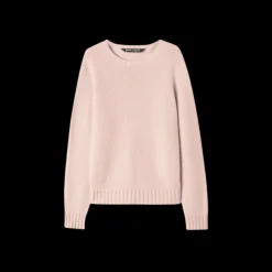 Pull ras du cou PALM ANGELS laine rose logo écriture blanc dos