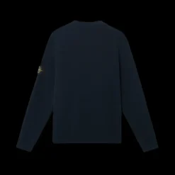 Pull ras-du-cou STONE ISLAND coton côtelé bleu marine