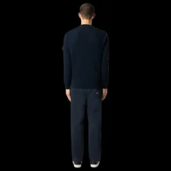 Pull ras-du-cou STONE ISLAND coton côtelé bleu marine