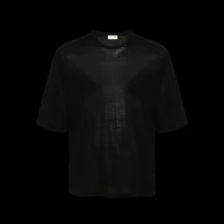 Pull SAINT LAURENT manche courte col rond cachemire noir