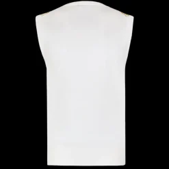 Pull sans manches DOLCE & GABBANA sergé de soie blanc imprimé majolique jaune