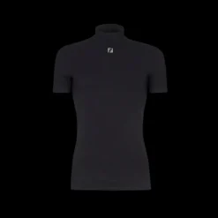 Pull slim FENDI à manches courtes Col roulé noir FF métal