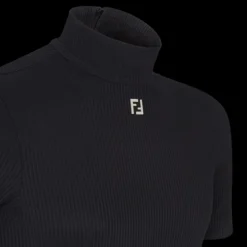 Pull slim FENDI à manches courtes Col roulé noir FF métal