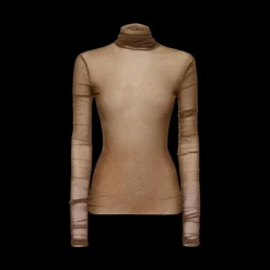 Pull-over PHILOSOPHY DI LORENZO SERAFINI col roulé tulle stretch marron