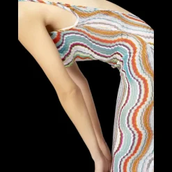Robe cache-cœur MISSONI longue rayon fibre métal vague multicolore
