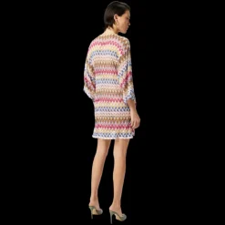 Robe caftan court dMISSONI entelle viscose lamé multicolore