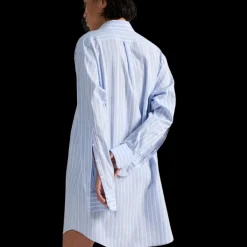 Robe chemise BARBARA BUI Oxford coton bleu ciel rayures blanc