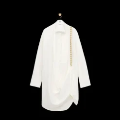 Robe chemise LOEWE courte coton blanc rayures Chaîne donut amovible