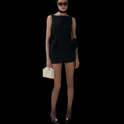 Robe fourreau MAGDA BUTRYM à basque fleur noir dos ouvert