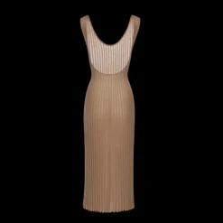 Robe longue débardeur MAGDA BUTRYM en maille coton côtelée marron