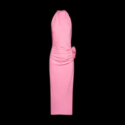 Robe MAGDA BUTRYM midi dos nu jersey rose drapée fendue fleurs