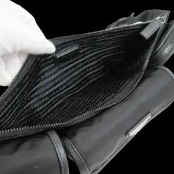 Sac banane à design multipoches nylon noir