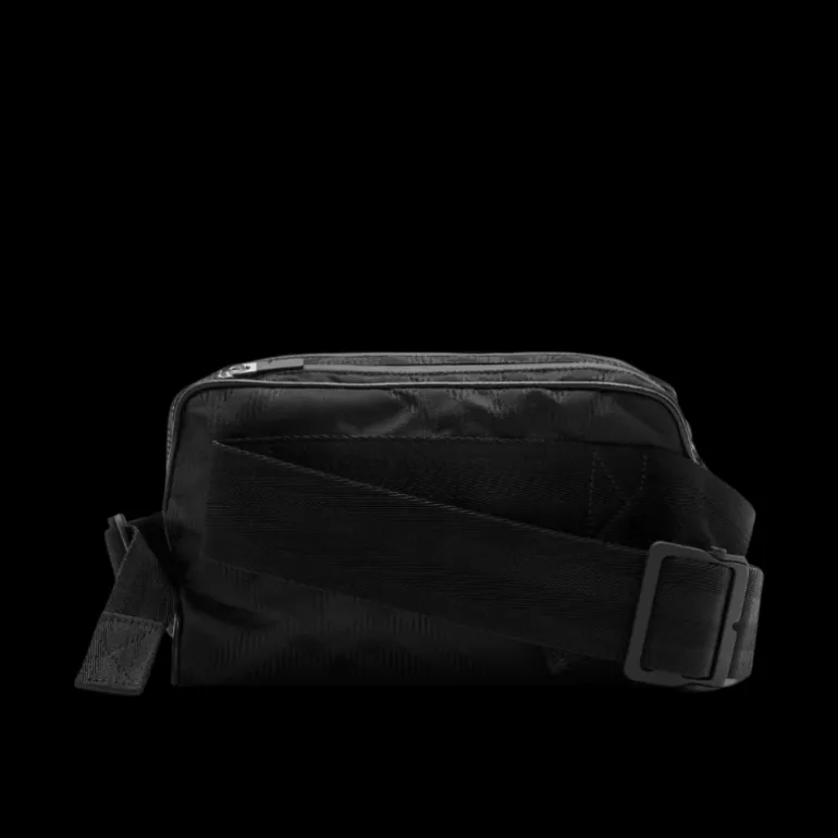 Sac Banane nylon check carreaux noir jacquard