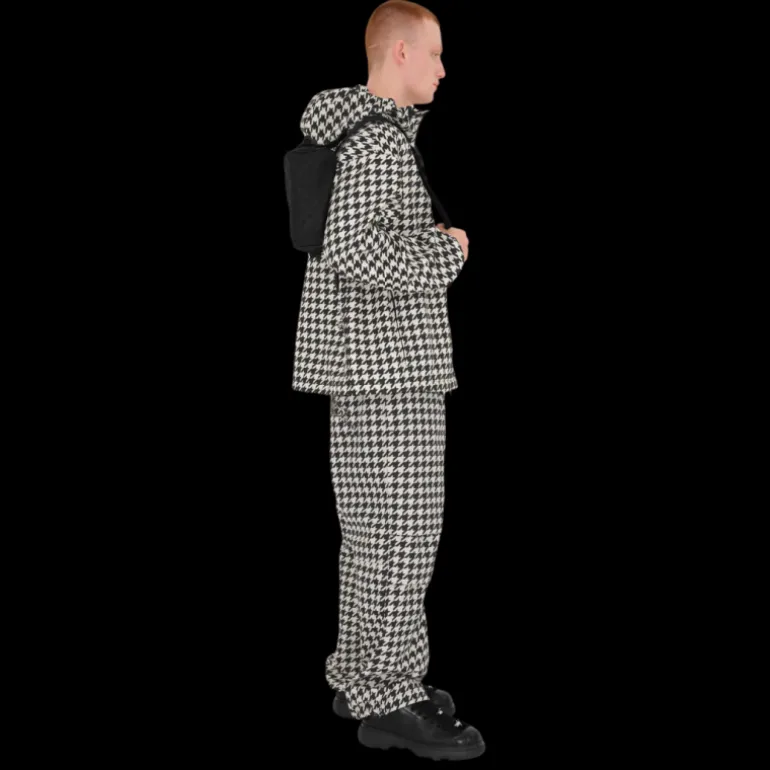 Sac Banane nylon check carreaux noir jacquard