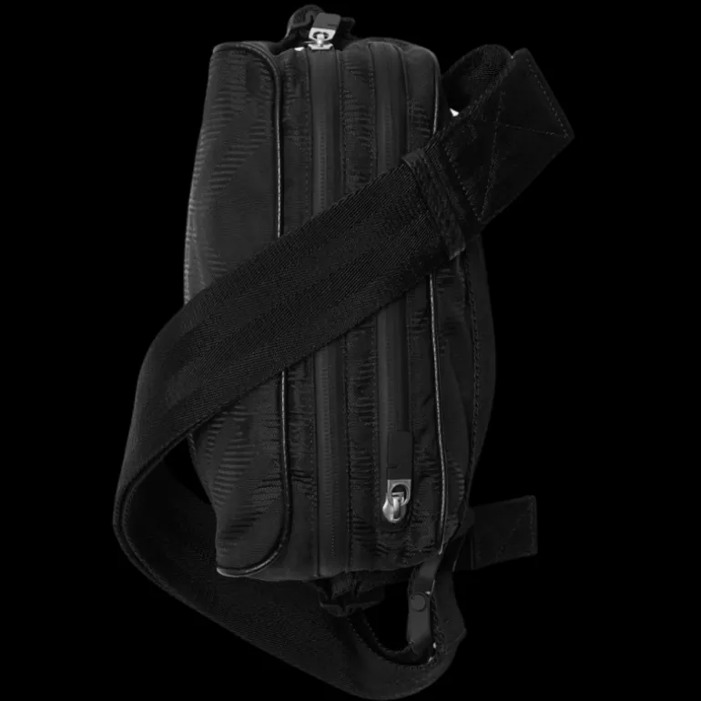 Sac Banane nylon check carreaux noir jacquard