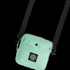 Sac Bandouliere STONE ISLAND Mussola Gommata Canvas Print coton vert Aqua