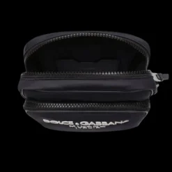 Sac bandoulière nylon bleu marine logo relief blanc DOLCE & GABBANA