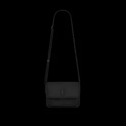 Sac bandoulière SAINT LAURENT Niki small messenger econyl® nylon noir logo noir