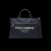 Sac Cabas DOLCE & GABBANA fourre-tout nylon bleu marine logo relief blanc