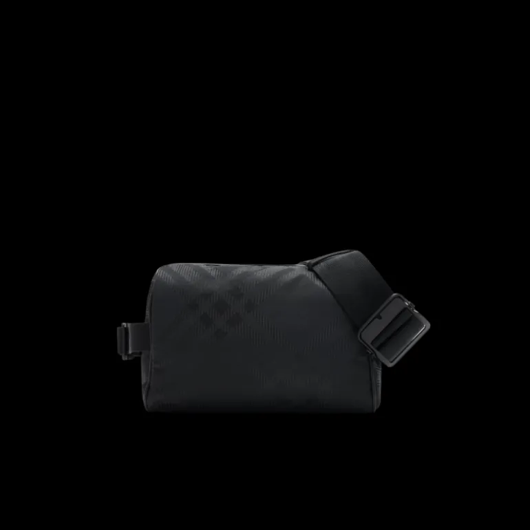 Sac ceinture BURBERRY nylon à carreaux Jacquard noir
