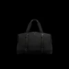 Sac de sport MONCLER Tech imperméable nylon noir bordure cuir logo métal noir