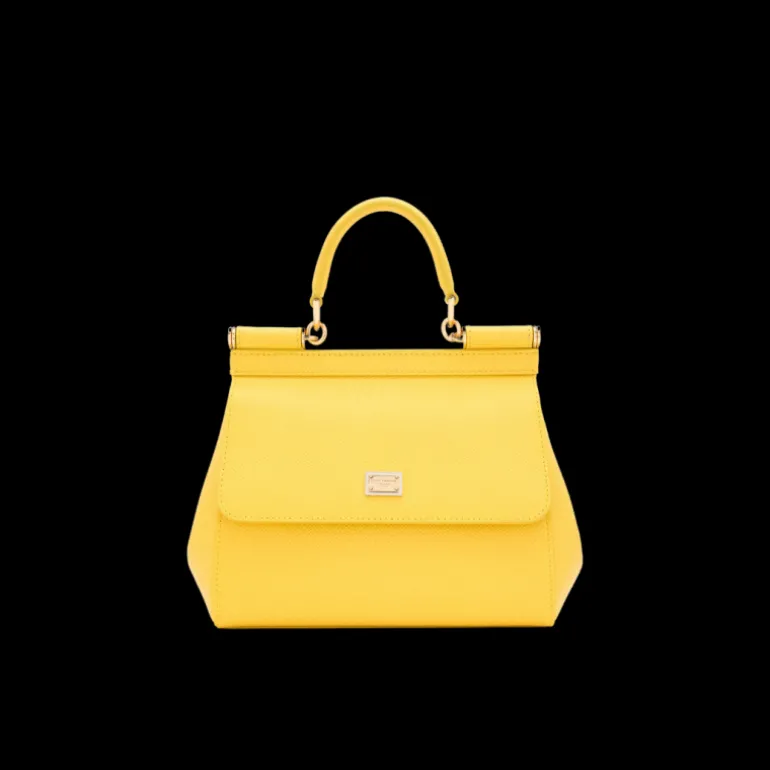 Sac DOLCE & GABBANA Sicily moyen Cuir veau Dauphine jaune