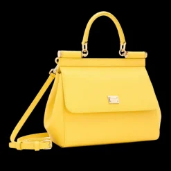 Sac DOLCE & GABBANA Sicily moyen Cuir veau Dauphine jaune