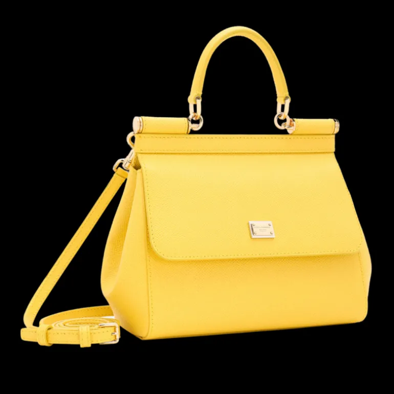 Sac DOLCE & GABBANA Sicily moyen Cuir veau Dauphine jaune