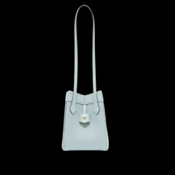 Sac FENDI Origami mini format cuir grainé bleu clair
