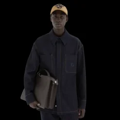 Sac FENDI Peekaboo ISeeU moyen cuir grainé marron foncé