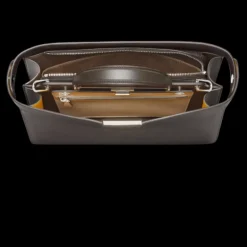 Sac FENDI Peekaboo ISeeU moyen cuir grainé marron foncé