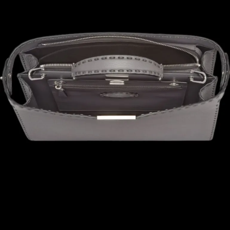 Sac FENDI Peekaboo ISeeU Medium Selleria cuir gris surpiqué