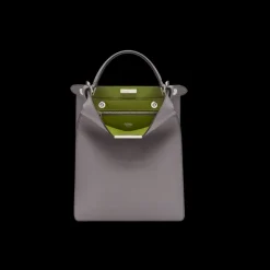 Sac FENDI Peekaboo X-lite cuir gris surpiqué bandoulière