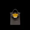 Sac FENDI Peekaboo X-Lite Petit cuir grainé marron foncé