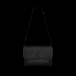 Sac Messenger SAINT LAURENT Niki bandoulière cuir grainé noir
