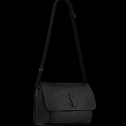 Sac Messenger SAINT LAURENT Niki bandoulière cuir grainé noir