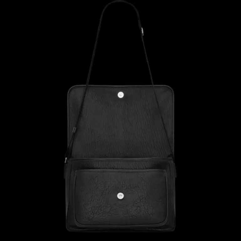Sac Messenger SAINT LAURENT Niki bandoulière cuir grainé noir