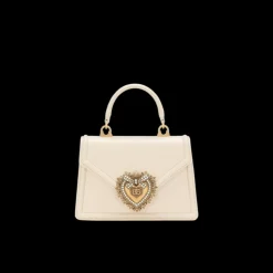 Sac porté main DOLCE & GABBANA Dévotion Petit cuir écru Cœur Or