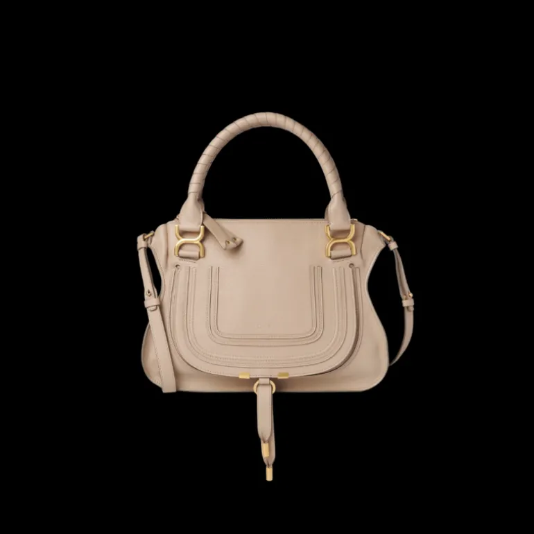Sac porté épaule CHLOE Marcie cuir veau grainé beige