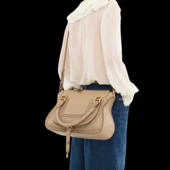 Sac porté épaule CHLOE Marcie cuir veau grainé beige