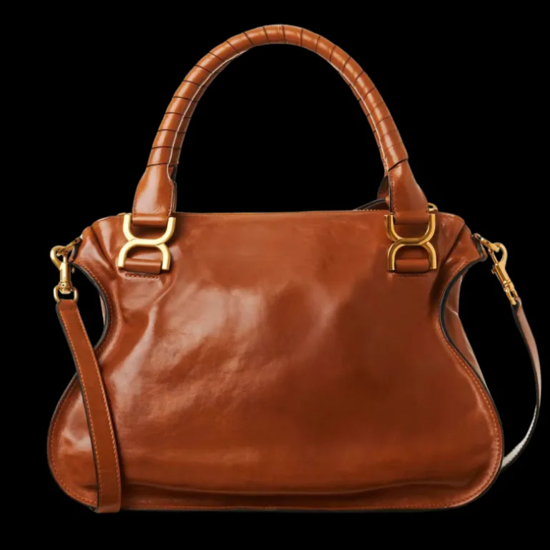 Sac porté épaule CHLOE Marcie cuir veau brillant marron