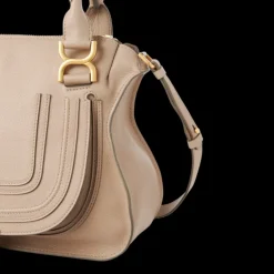 Sac porté épaule CHLOE Marcie cuir veau grainé beige