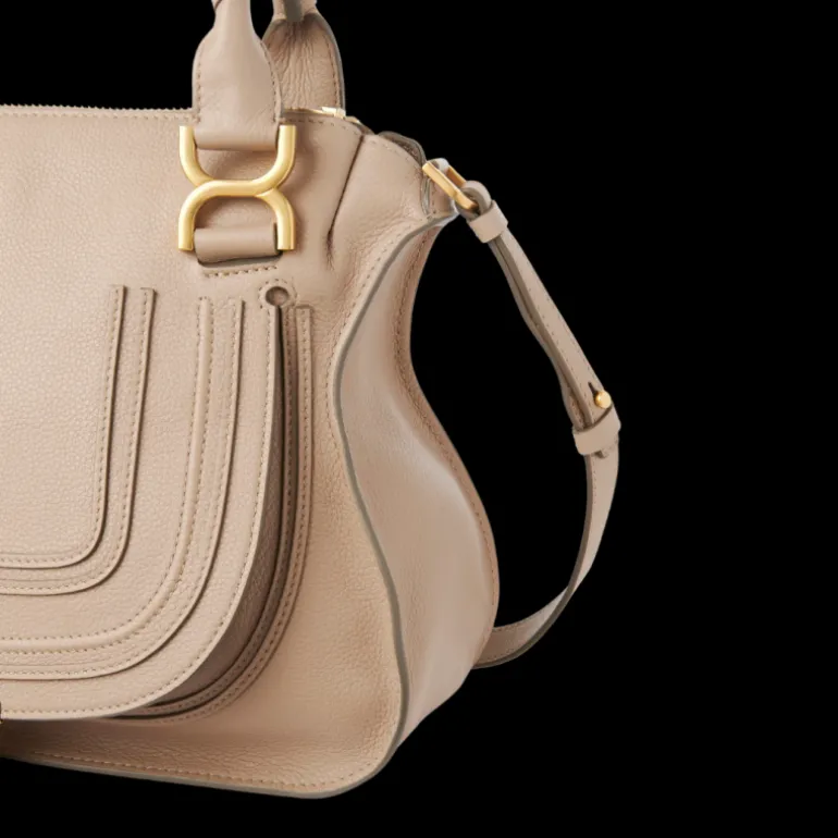 Sac porté épaule CHLOE Marcie cuir veau grainé beige