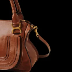 Sac porté épaule CHLOE Marcie cuir veau brillant marron