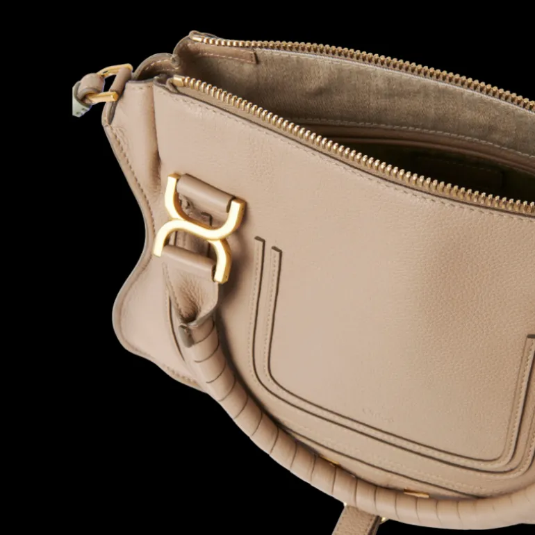 Sac porté épaule CHLOE Marcie cuir veau grainé beige