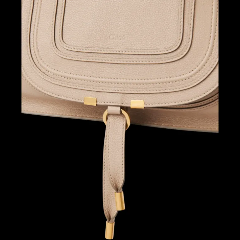 Sac porté épaule CHLOE Marcie cuir veau grainé beige