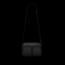Sac SAINT LAURENT Bandoulière Camera City nylon cuir noir
